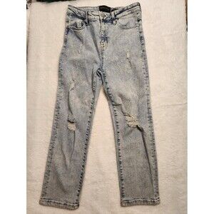 Kendall & Kylie Light Blue Distressed High Rise Straight Leg Jeans Size 5/27